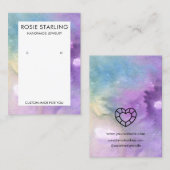 水彩手作りジュエリーロゴイヤリングディスプレイB 名刺 (正面/裏面)