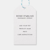 水彩手作りビジネスジェムハートジュエリー ギフトタグ (裏面)