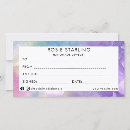 水彩手作りBusiness Gemハート伝票 (裏面)