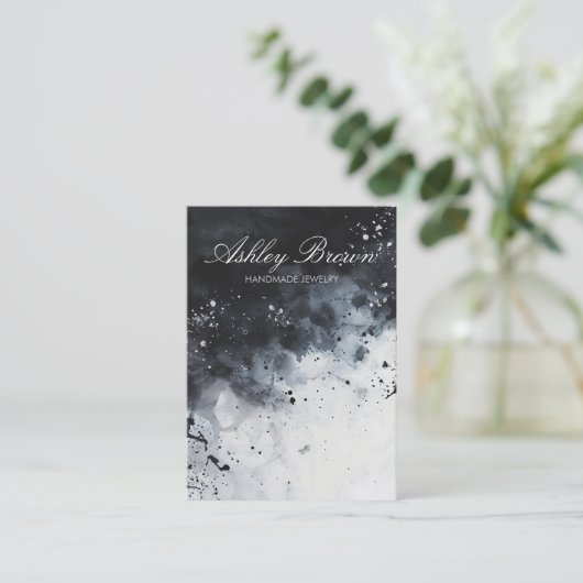 水彩手作ユニークりジュエリーイヤリングディスプレイ 名刺 (スタンド正面)