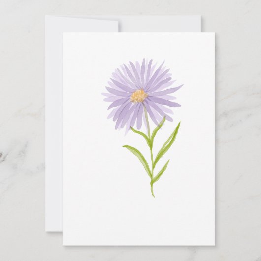 水彩手彩美絵を描紫の花 招待状 (正面)