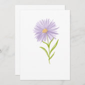 水彩手彩美絵を描紫の花 招待状 (正面/裏面)