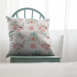 水彩手描きエキゾチックな花模様セット クッション