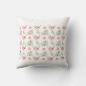 水彩手描きエキゾチックな花模様セット クッション (裏面)