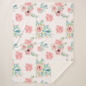 水彩手描きエキゾチックな花模様セット シェルパブランケット (正面)