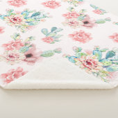 水彩手描きエキゾチックな花模様セット シェルパブランケット (3/4)