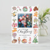 水彩手描きクリスマスフォト シーズンカード (スタンド正面)