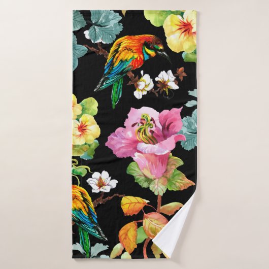 水彩手描きシームレスカラフルパターン バスタオル (バスタオル)