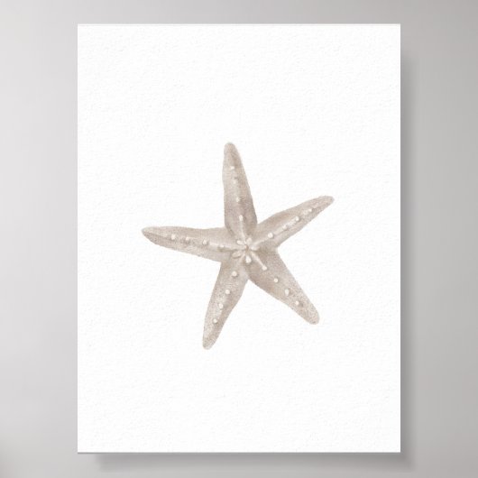 水彩手描きヒトデプリント ポスター (正面)