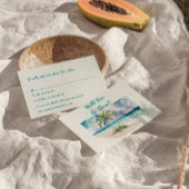 水彩手描きビーチカラフル結婚ズ 出欠カード