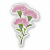 水彩手描きピンク絵を描カーネーションアート シール (正面)