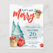 水彩手描きメリークリスマスを迎えよう インビテーションポストカード (正面)
