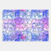 水彩手描き抽象芸術正方形の円 ラッピングペーパーシート (正面3)