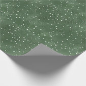 水彩手描き水玉模様_暖冬グリーン ラッピングペーパー (角)