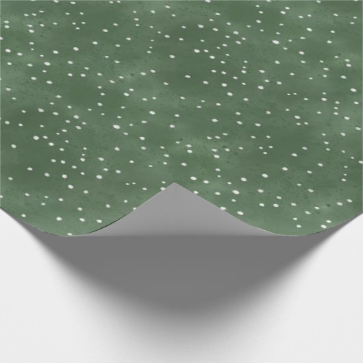 水彩手描き水玉模様_暖冬グリーン ラッピングペーパー (角)