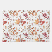 水彩手描き秋紅葉&ベリー キッチンタオル (横)