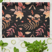 水彩手描き秋紅葉&ベリー キッチンタオル (折り畳み)