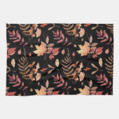 水彩手描き秋紅葉&ベリー キッチンタオル (横)