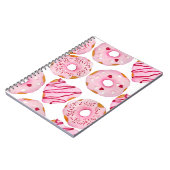 水彩手描き継ぎ目無し模様（ピンク） ノートブック (左側)