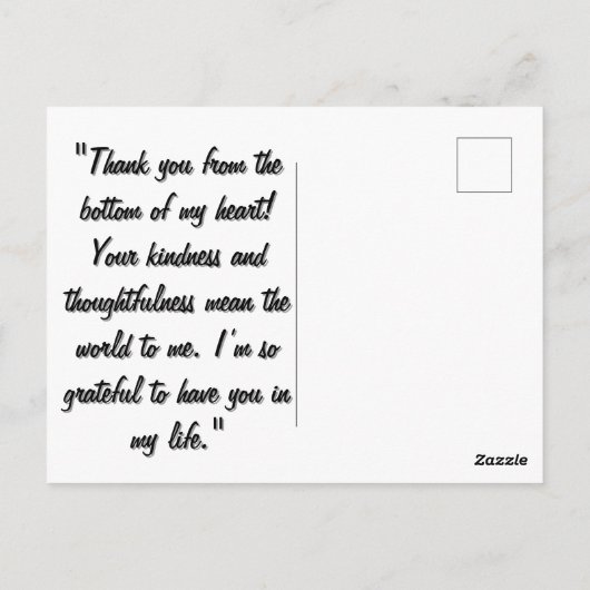 水彩手描き線ハートスケッチ ポストカード (裏面)