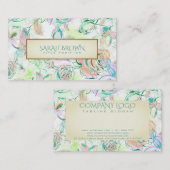 水彩手描カラフルき花模様 名刺 (正面/裏面)