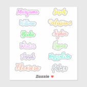 水彩手書きネームのシール（防水） シール (シート)