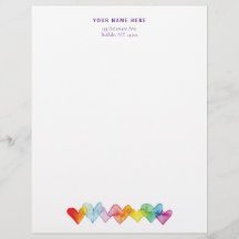 水彩手書き透明ハート カラフル