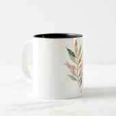 水彩手絵を描カラフル紅葉 ツートーンマグカップ (正面左)