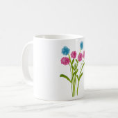水彩手絵を描カラフル野花 コーヒーマグカップ (正面左)