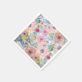 水彩手絵を描フローラデザイン スタンダードカクテルナプキン (角)