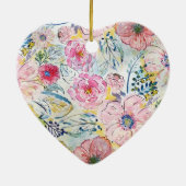 水彩手絵を描フローラデザイン セラミックオーナメント (裏面)