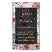 水彩手絵を描フローラデザイン マグネット名刺 (正面縦)