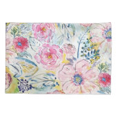 水彩手絵を描フローラデザイン 枕カバー (裏面)