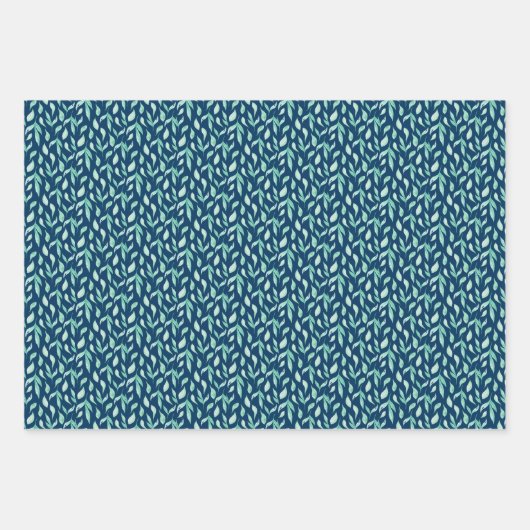 水彩手絵を描フローラパターン(の模様が)ある包 ラッピングペーパーシート (正面3)