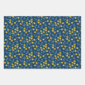 水彩手絵を描フローラパターン(の模様が)ある包 ラッピングペーパーシート (正面2)