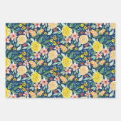 水彩手絵を描フローラパターン(の模様が)ある包 ラッピングペーパーシート (正面)