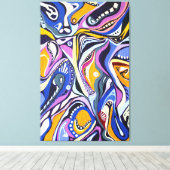 水彩手絵を描モダンレトロ キャンバスプリント (インサイチュ (ウッドフロア))