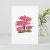 水彩手絵を描紅花樹 招待状 (スタンド正面)