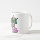 水彩手蓮絵を描の花 コーヒーマグカップ (正面右)