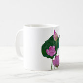 水彩手蓮絵を描の花 コーヒーマグカップ (正面左)