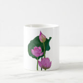 水彩手蓮絵を描の花 コーヒーマグカップ (中央)