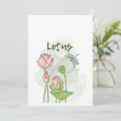 水彩手蓮絵を描花咲き 招待状 (スタンド正面)