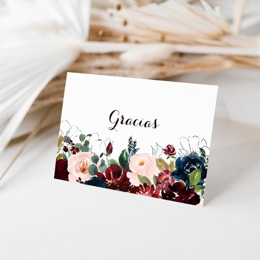 水彩折り図解入りの、写真付きの畳み結婚グラシアスカード サンキューカード