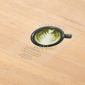 水彩抹茶テーマアクリルブライダルシャワー アクリル招待状 (レイダウン)