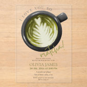 水彩抹茶テーマアクリルブライダルシャワー アクリル招待状 (正面)