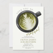 水彩抹茶テーマブライダルシャワー 招待状 (正面)