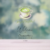 水彩抹茶ブライダルシャワーへようこそ アクリルサイン (ニュートラル)