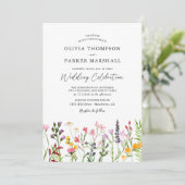 水彩押し花ウェディング招待状 招待状 (スタンド正面)
