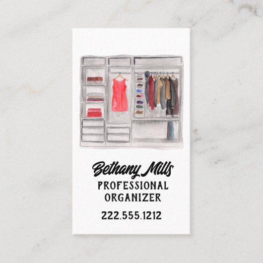 水彩押入れホームオーガナイザーQRコード 名刺 (正面)