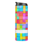 水彩抽象アート 名前 カラフル ヒップ モダン ファン タンブラー (回転右)